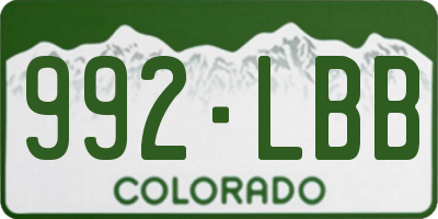 CO license plate 992LBB