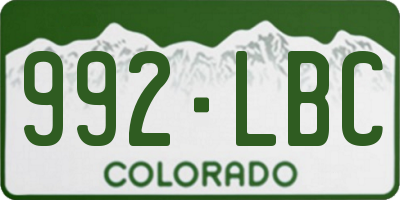 CO license plate 992LBC