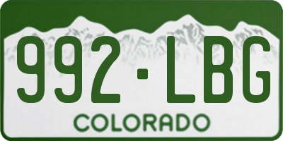 CO license plate 992LBG
