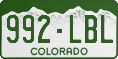 CO license plate 992LBL