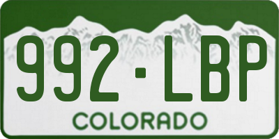CO license plate 992LBP
