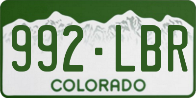 CO license plate 992LBR