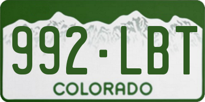 CO license plate 992LBT