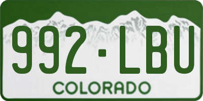 CO license plate 992LBU