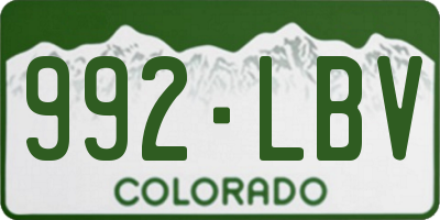 CO license plate 992LBV