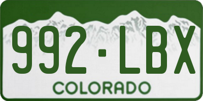CO license plate 992LBX