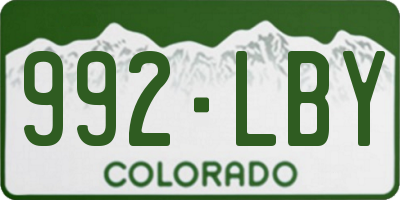 CO license plate 992LBY