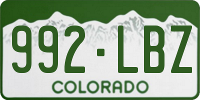 CO license plate 992LBZ