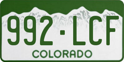 CO license plate 992LCF