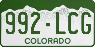 CO license plate 992LCG