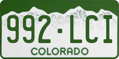 CO license plate 992LCI