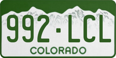 CO license plate 992LCL