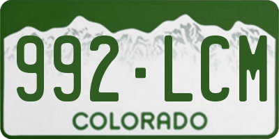 CO license plate 992LCM