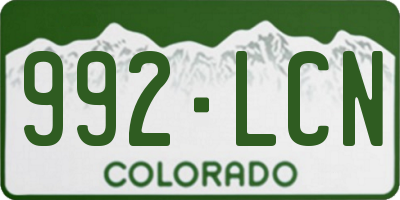 CO license plate 992LCN