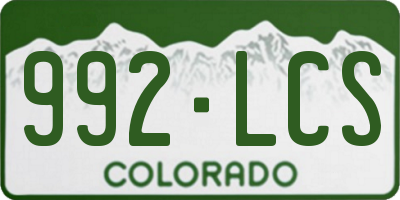 CO license plate 992LCS
