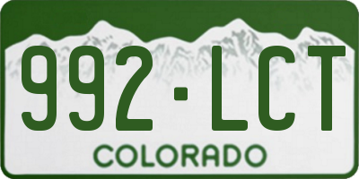 CO license plate 992LCT