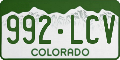 CO license plate 992LCV