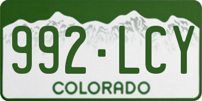 CO license plate 992LCY