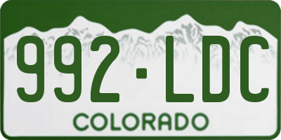 CO license plate 992LDC