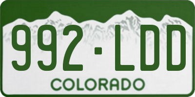 CO license plate 992LDD