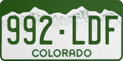 CO license plate 992LDF