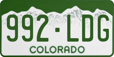CO license plate 992LDG