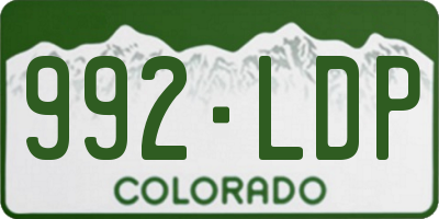 CO license plate 992LDP