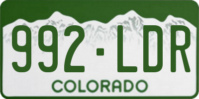 CO license plate 992LDR