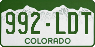 CO license plate 992LDT
