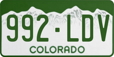 CO license plate 992LDV