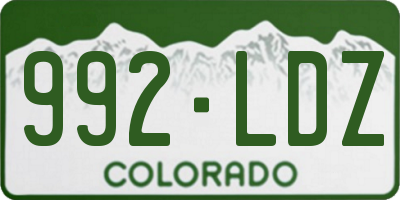 CO license plate 992LDZ