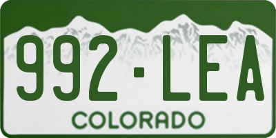 CO license plate 992LEA