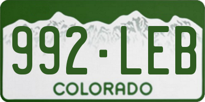 CO license plate 992LEB