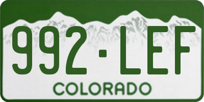 CO license plate 992LEF