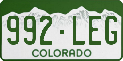 CO license plate 992LEG