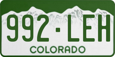 CO license plate 992LEH
