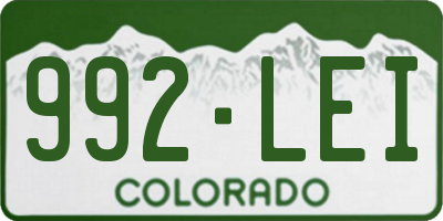 CO license plate 992LEI