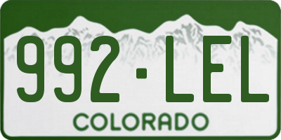 CO license plate 992LEL