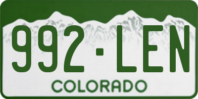 CO license plate 992LEN