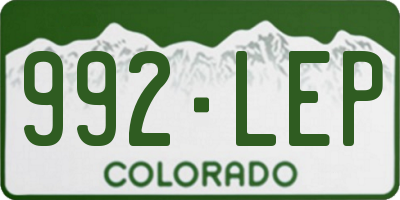 CO license plate 992LEP