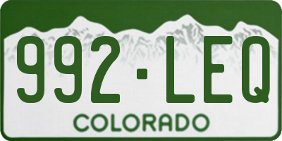 CO license plate 992LEQ
