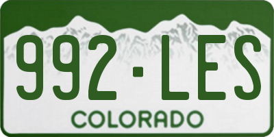 CO license plate 992LES