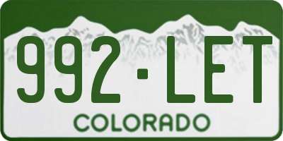 CO license plate 992LET