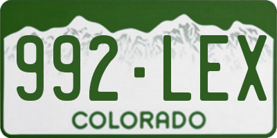 CO license plate 992LEX