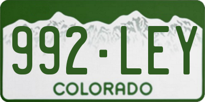 CO license plate 992LEY