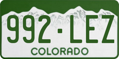 CO license plate 992LEZ