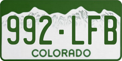 CO license plate 992LFB