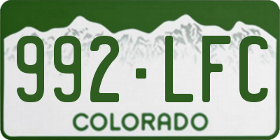 CO license plate 992LFC