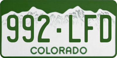 CO license plate 992LFD