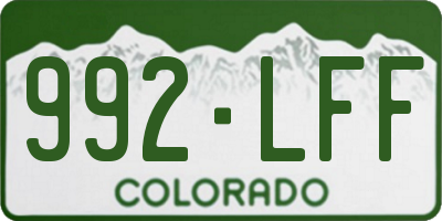 CO license plate 992LFF